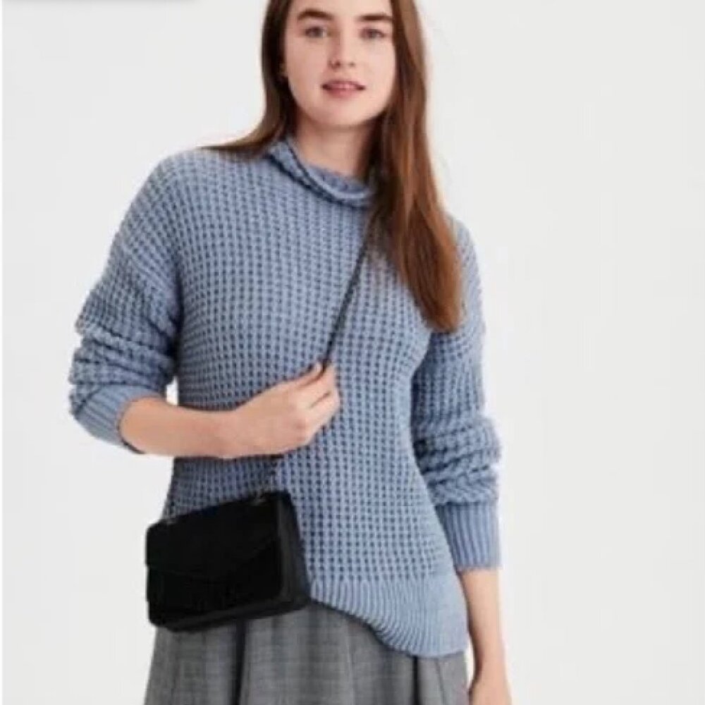 American Eagle Blue Mockneck Sweater
